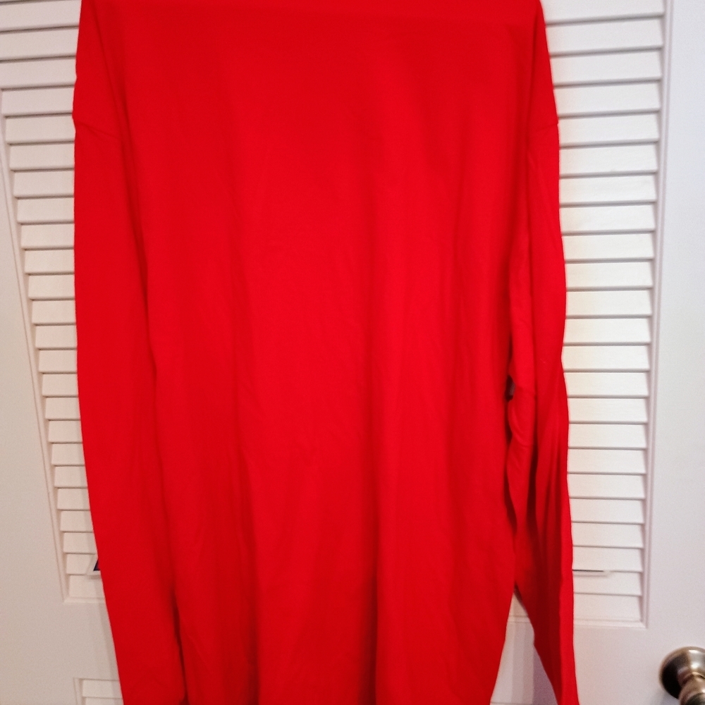 Red Long Sleeve Men's Tee - Picture 3 of 4